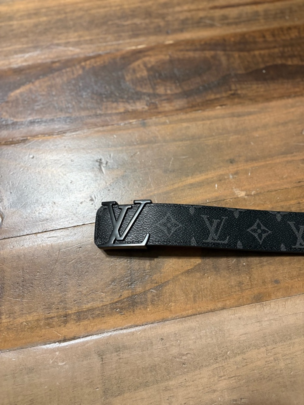 Louis Vuitton Black Monogram Belt with Matte Black LV Buckle 1:1 - Picture 2 of 3